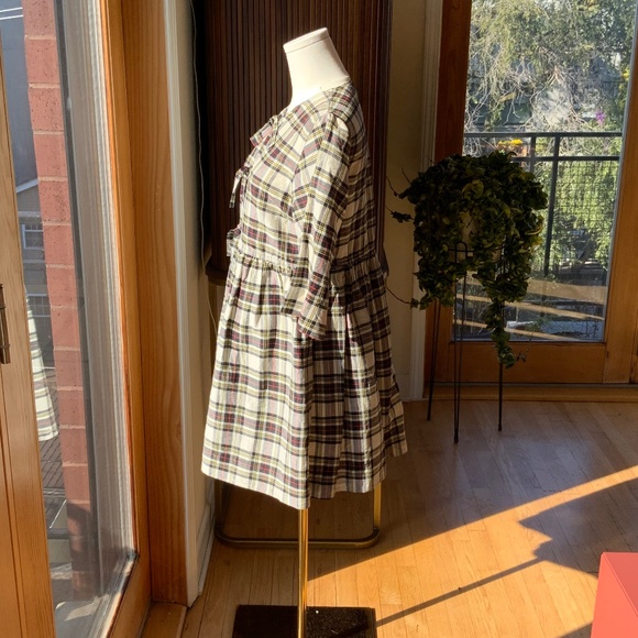 GANNI Babydoll Mini Dress with Ribbon Ties - Picture 10 of 14